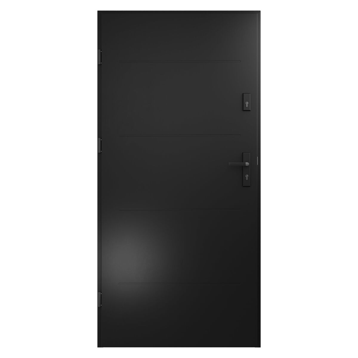 Drzwi zewnętrzne stalowe wejściowe Arya czarne 90 lewe OK Doors Trendline