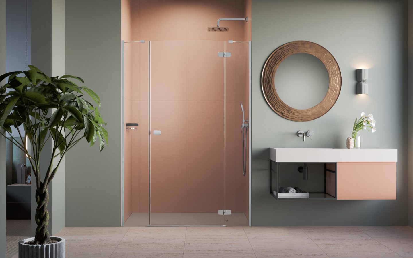 Radaway Fuenta Chrome DWJ+S drzwi prysznicowe 130 cm uchylne chrom połysk/szkło przezroczyste 1384032-01-01R