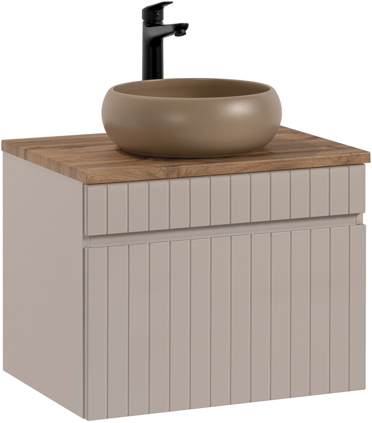 Zestaw Comad Iconic Cashmere szafka 60x45,6x46 cm podumywalkowa wisząca z blatem kaszmir i umywalką SET - ICC B 60 CM WIKI-MC - Wysyłka w 24h