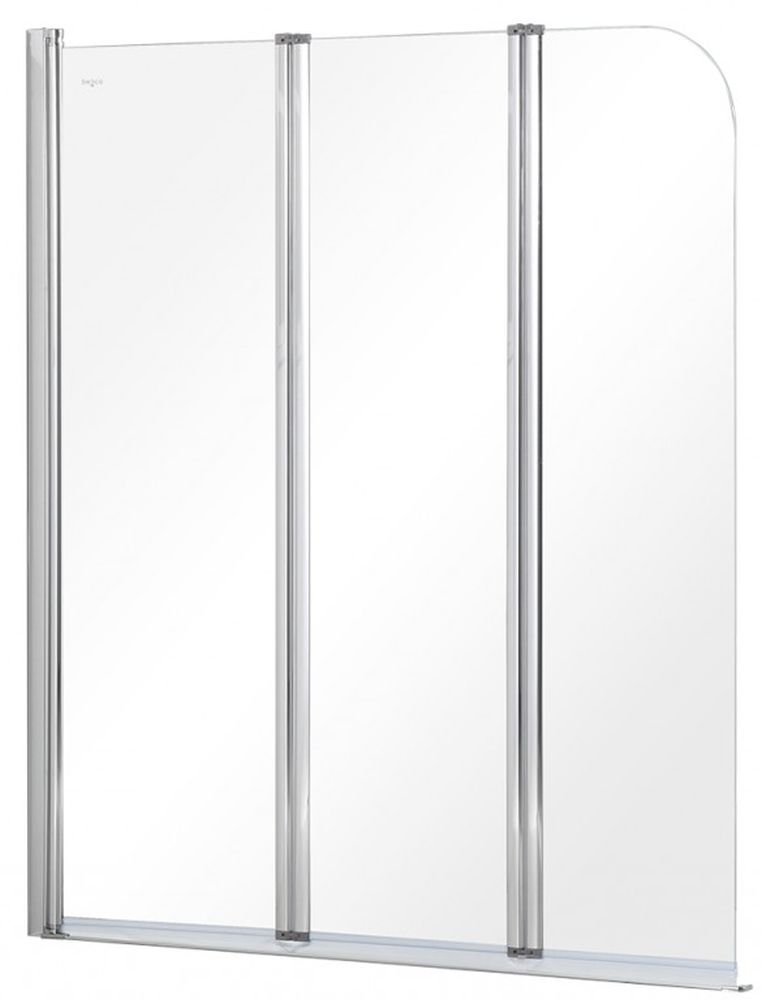 Besco Prime 3 parawan nawannowy 120x140 cm trzyczęściowy szkło przezroczyste PNP-3S
