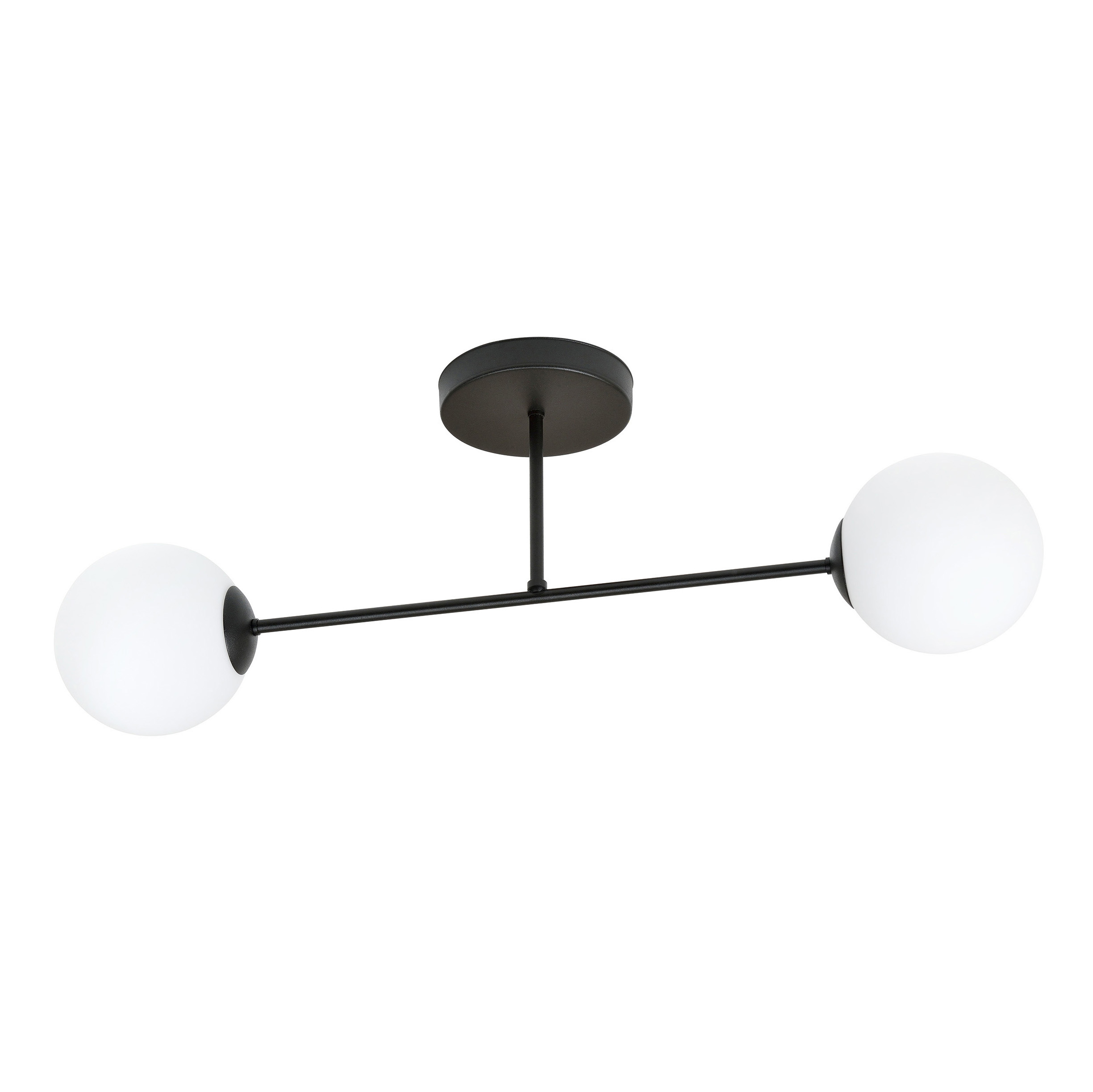 Emibig Roma lampa podsufitowa 2x10 W czarny/szkło mleczne 1232/2