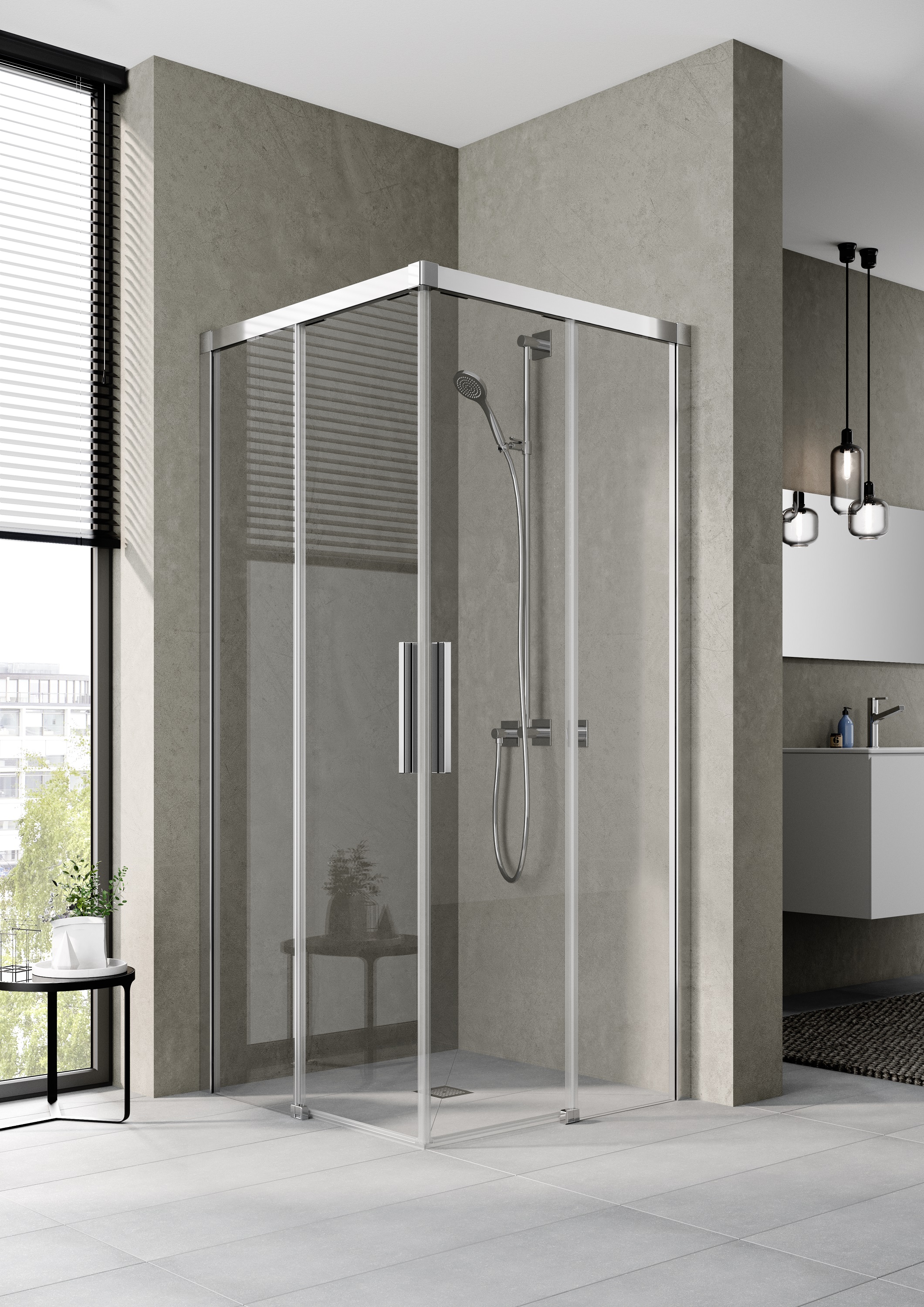 Kermi Nica NI C2 kabina prysznicowa część lewa 90x90 cm kwadratowa NIC2L09020VPK