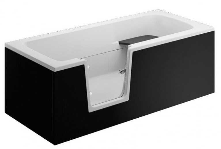 Polimat panel boczny do wanny 75 cm czarny 00054