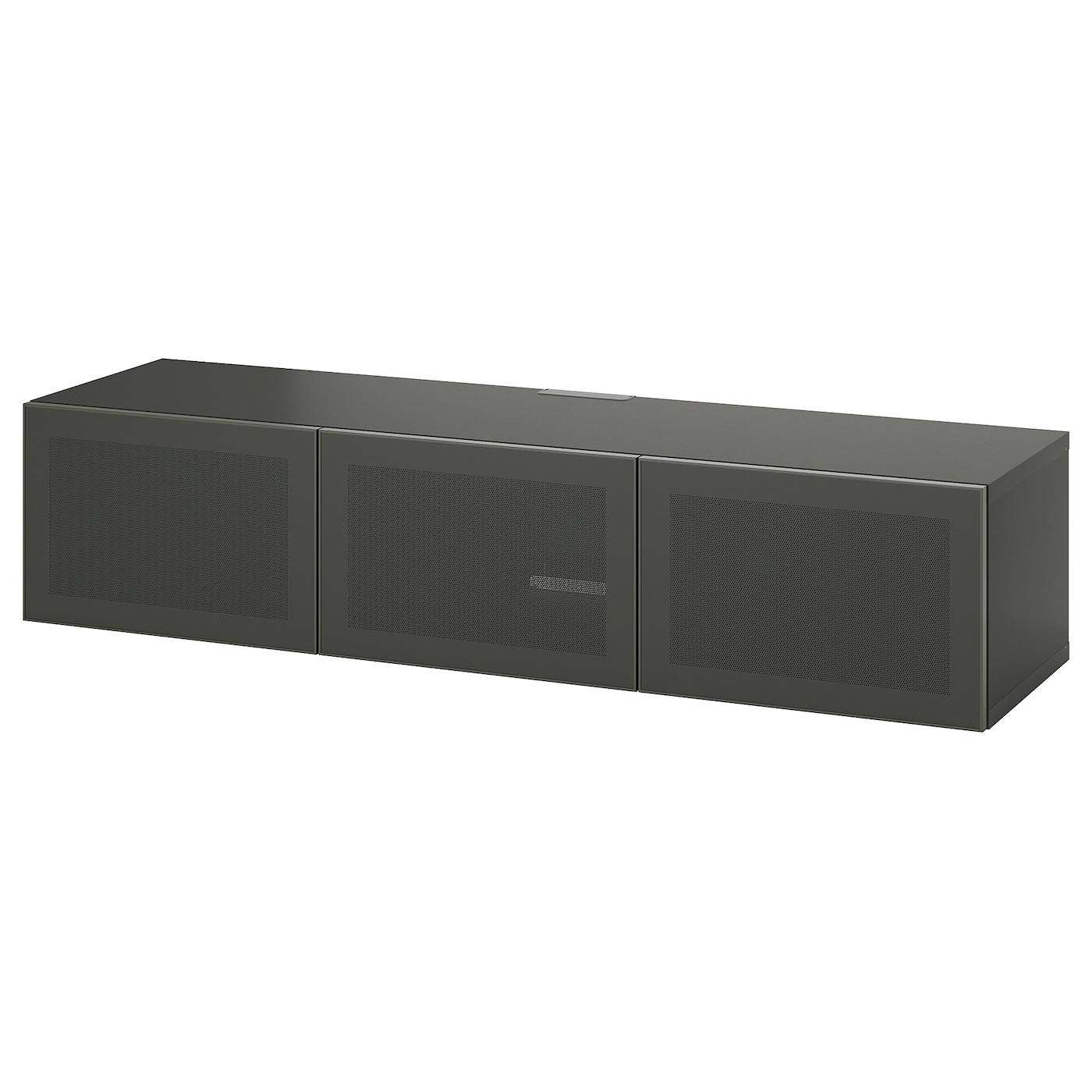 IKEA BESTÅ ława TV z drzwiami, ciemnoszary/Mörtviken ciemnoszary, 180x42x38 cm