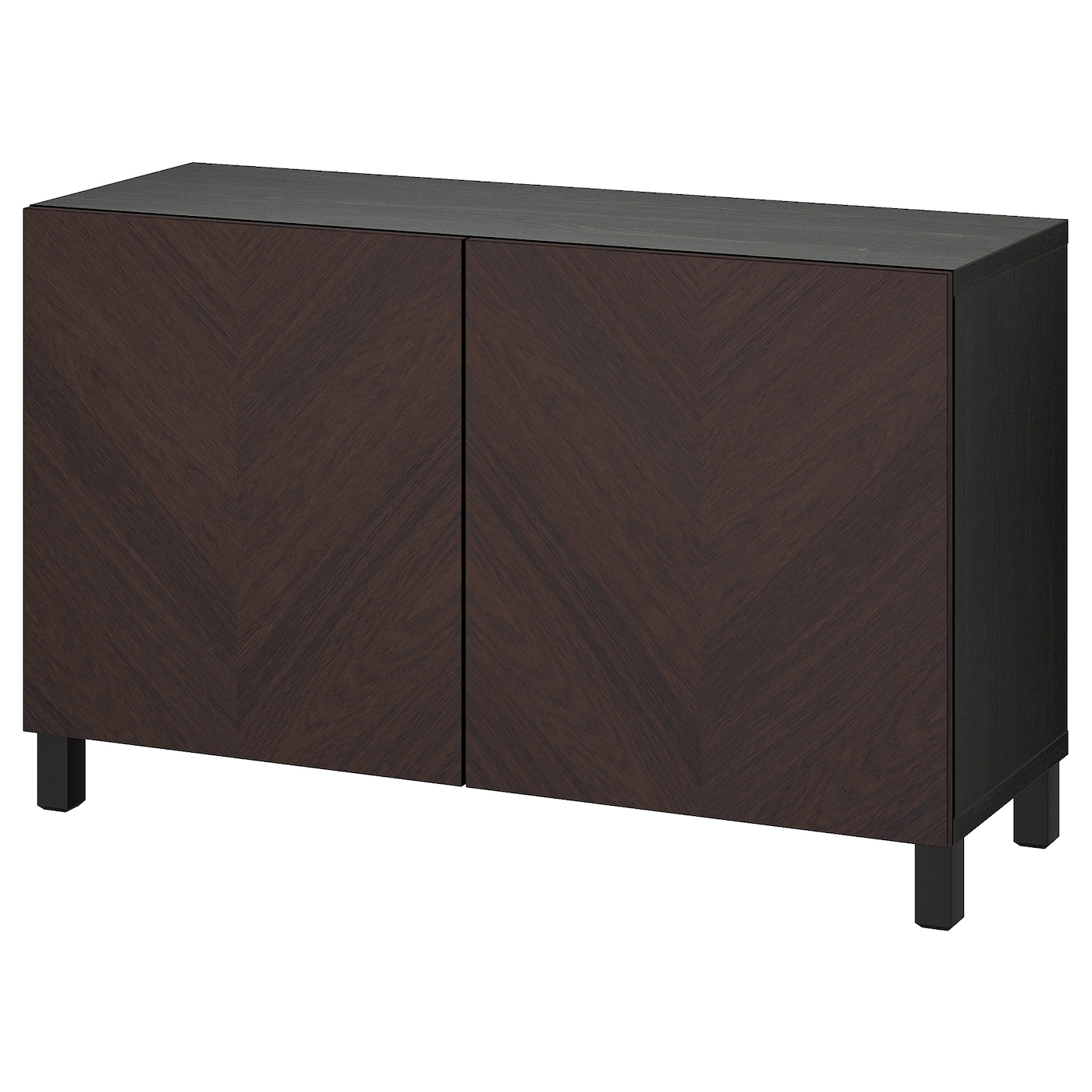 IKEA BESTÅ kombinacja z drzwiami, czarnybrąz Hedeviken/Stubbarp/ciemnobrązowy bejcowana okleina dębowa, 120x42x74 cm