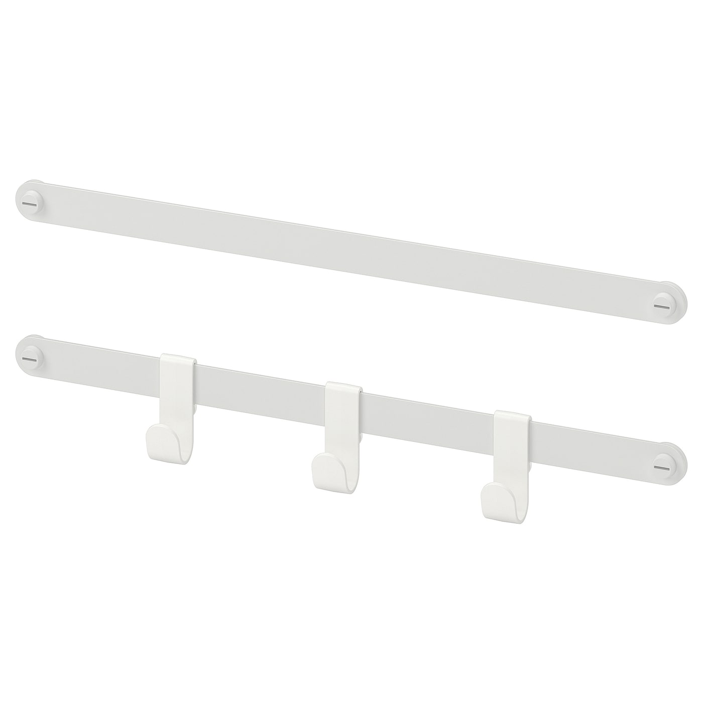IKEA HJÄLPA 2 szyny do zawieszenia+3 haczyki, biały, 40 cm