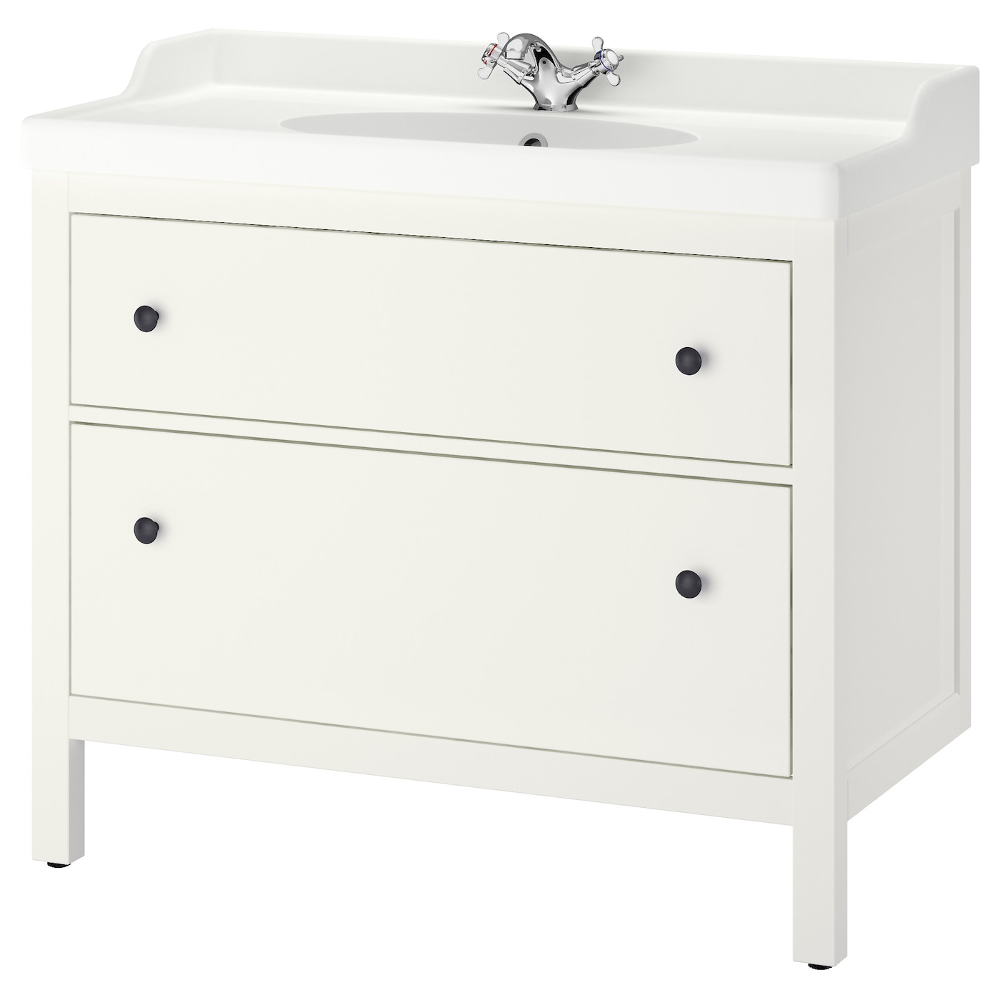 IKEA HEMNES / RUTSJÖN szaf umyw z szufladami/umyw/bateria, biały, 102x49x95 cm