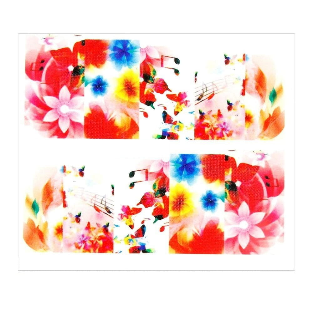 Naklejki wodne do paznokci arkusz 6,5 x 5,5 cm na 10 palców yb Nr 921