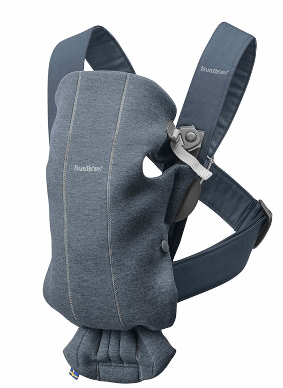 Babybjorn, Mini 3D Cotton, Jersey - nosidło biodrowe-Jersey 3D Niebieski