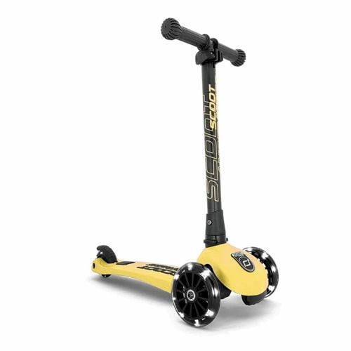 ScootandRide Highwaykick 3 Led - składana hulajnoga z ledowymi kółkami-Lemon