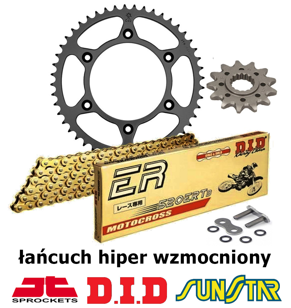 Honda Crf 450R 2004-2021 Zestaw Napędowy Did Hiper Wzmocniony Złoty Bezoring Honda 2012 450 Crf 450