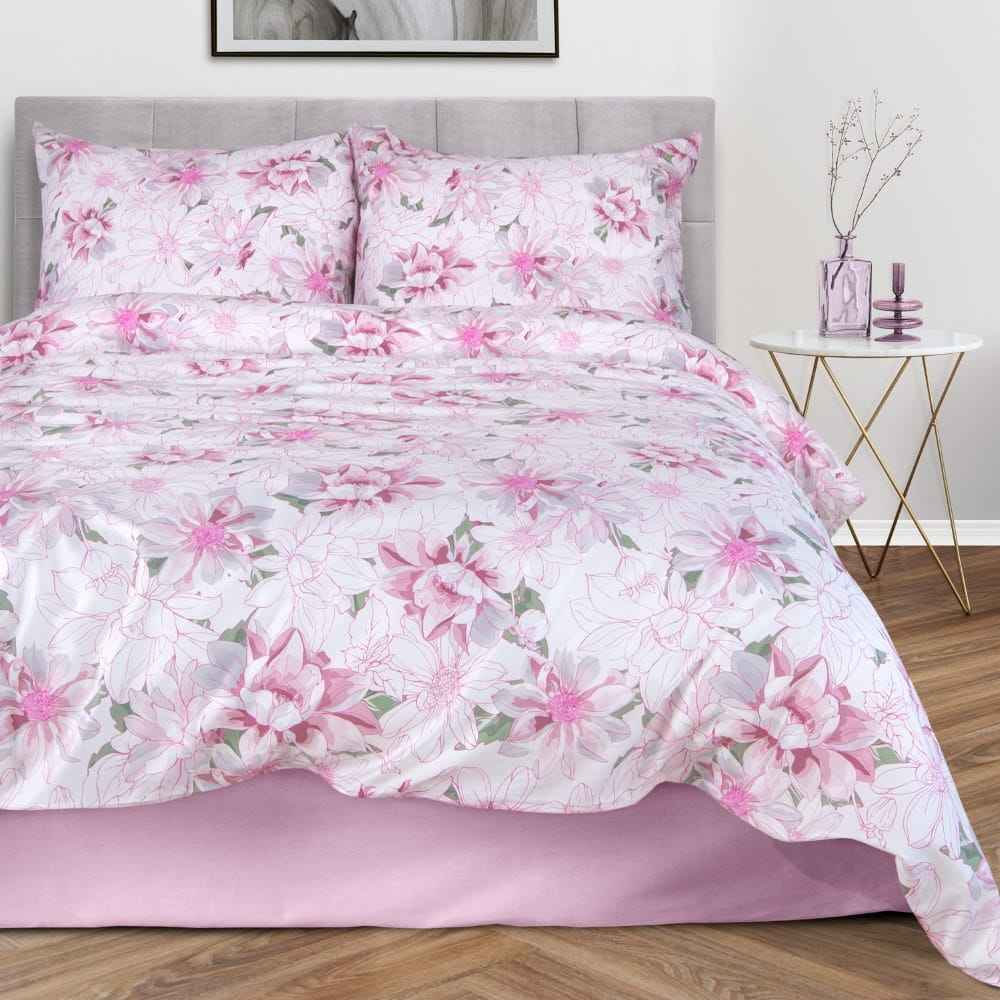 Komplet pościeli 160x200 kwiaty róż 100% bawełna
