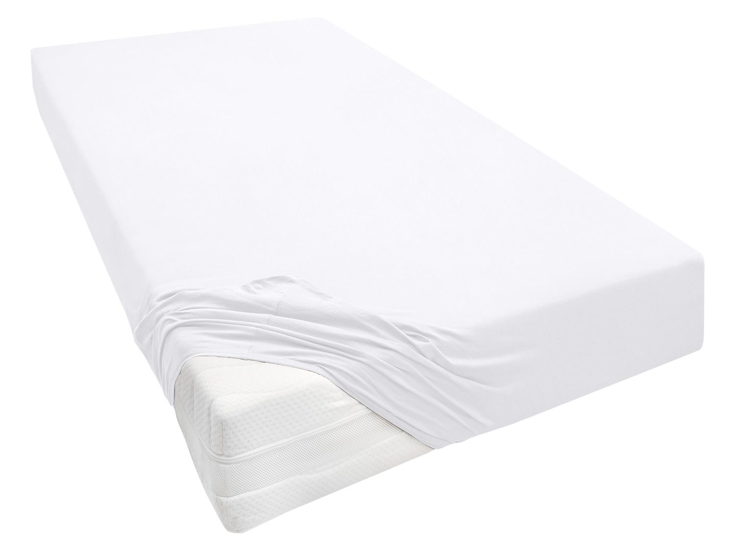 Biberna Prześcieradło z dżerseju, różne rozmiary 90 - 100 x 200 - 220 cm, Biały
