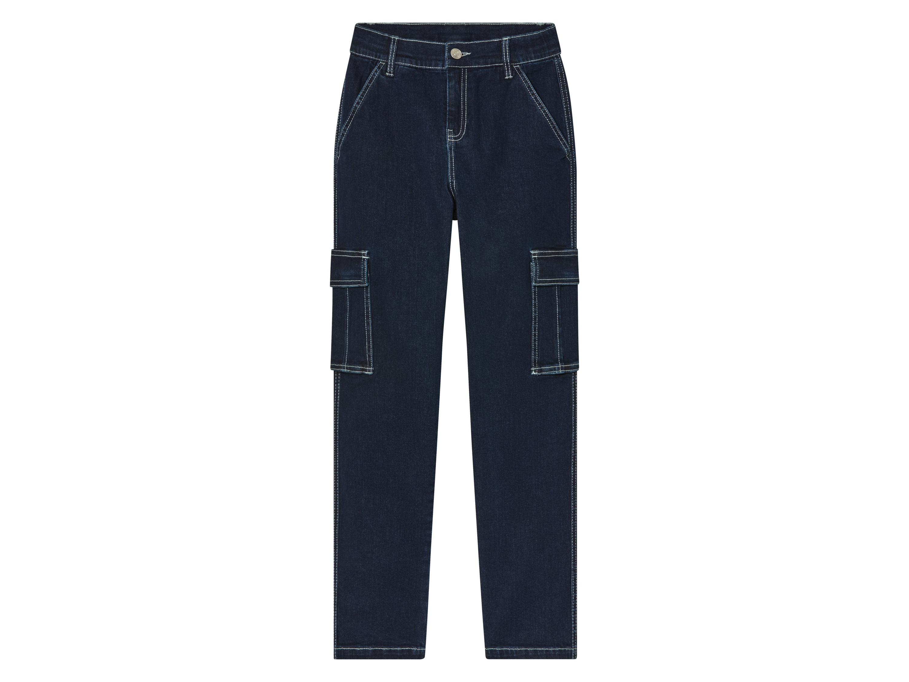 pepperts! Spodnie chłopięce cargo, slim fit 140, Ciemnoniebieski