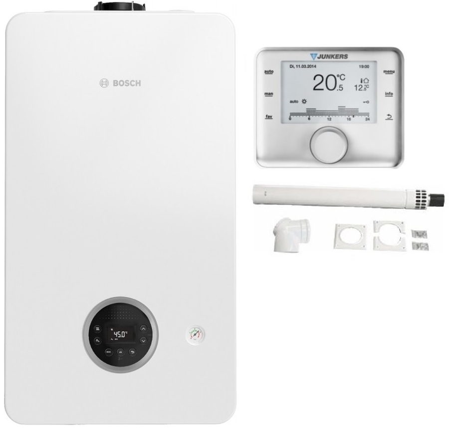 Darmowa Dostawa - Zestaw kocioł z regulatorem dwufunkyjny 25.2 kW wiszący Bosch 8734100645