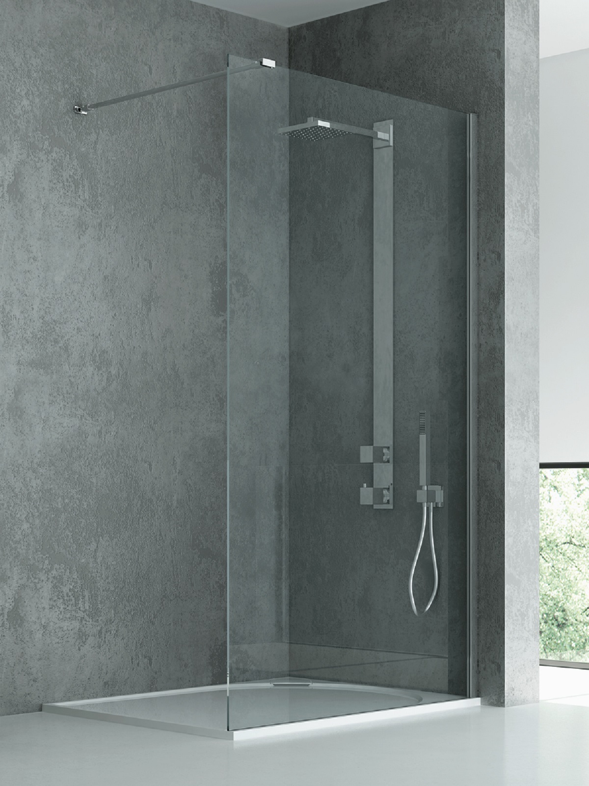 Darmowa Dostawa - Ścianka prysznicowa walk-in 80 cm chrom połysk/szkło przezroczyste New Trendy New Modus EXK5458