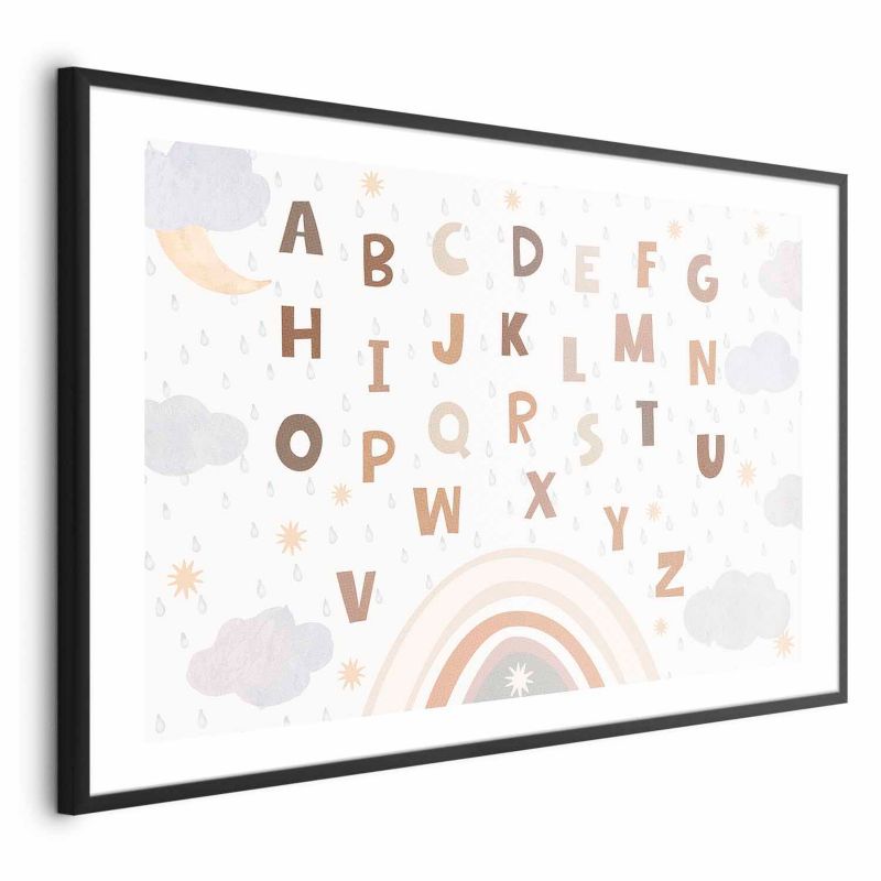 Plakat Artgeist Literki 90x60 cm z ramą czarną 1 szt