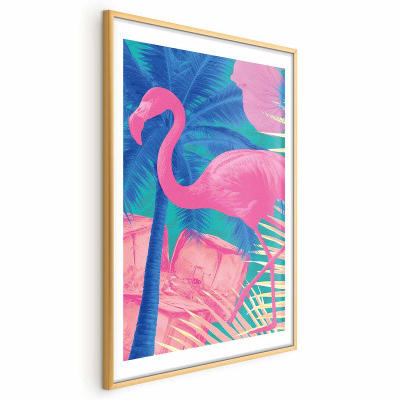 Plakat Artgeist Abstrakcyjny Flaming 60x90 cm z ramą złotą 1 szt