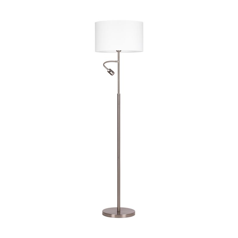 Lampa Podłogowa SPOT Light 1xE27 Max.60W 1xLED Zintegrowany 3W Minimalistyczny Styl w Satynie i Bieli 1szt.