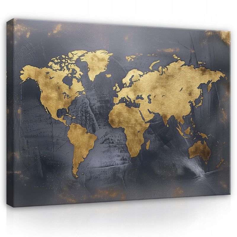 Obraz Na Płótnie WALLARENA 60x40 cm Do Salonu Sypialni Kuchni Mapa Świata 1 szt.