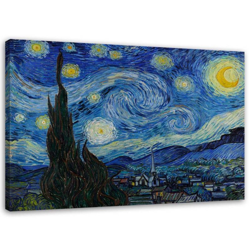 Obraz do pokoju Feeby Gwiaździsta noc - V. van Gogh reprodukcja Niebieski 60x40cm 1szt