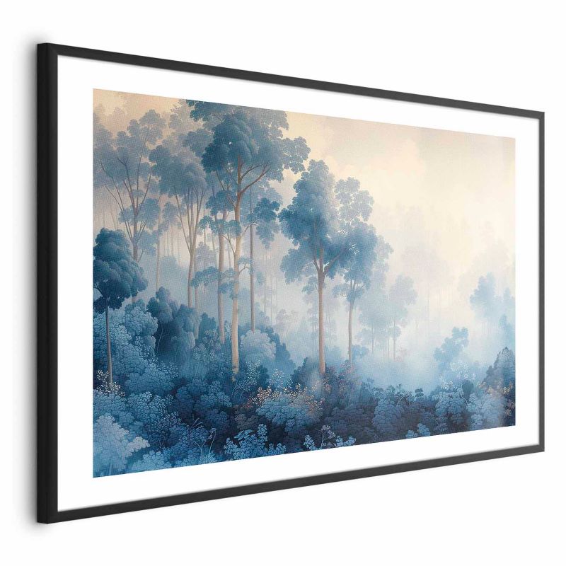 Plakat Artgeist Lasek we mgle 90x60 cm z ramą czarną 1 szt