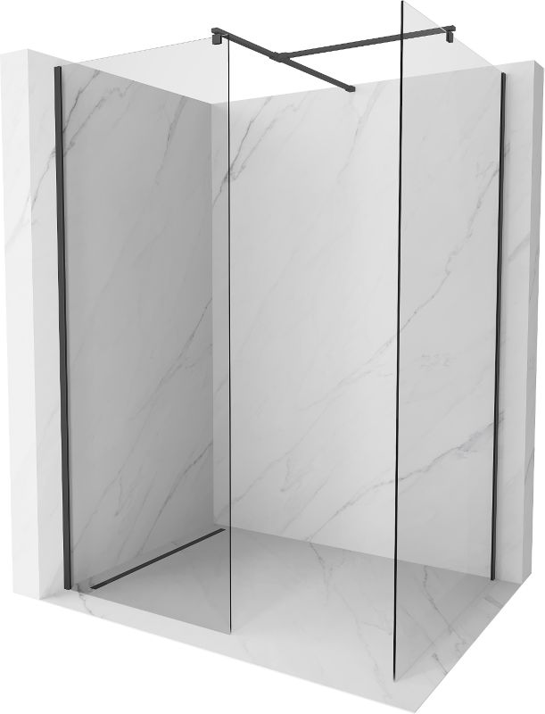 Ścianka prysznicowa Mexen Kioto transparent czarna 95x70 cm 1 szt.