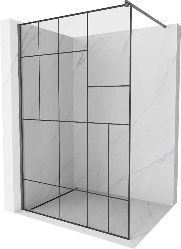 Ścianka prysznicowa Mexen Kioto czarny wzór 130x200 cm 800-130-101-95-781 szt.