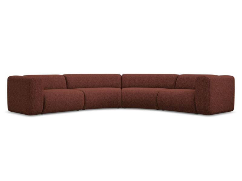 Narożnik uniwersalny Makamii Ekahi z tkaniny strukturalnej 318x318 cm burgundowy 1 szt.