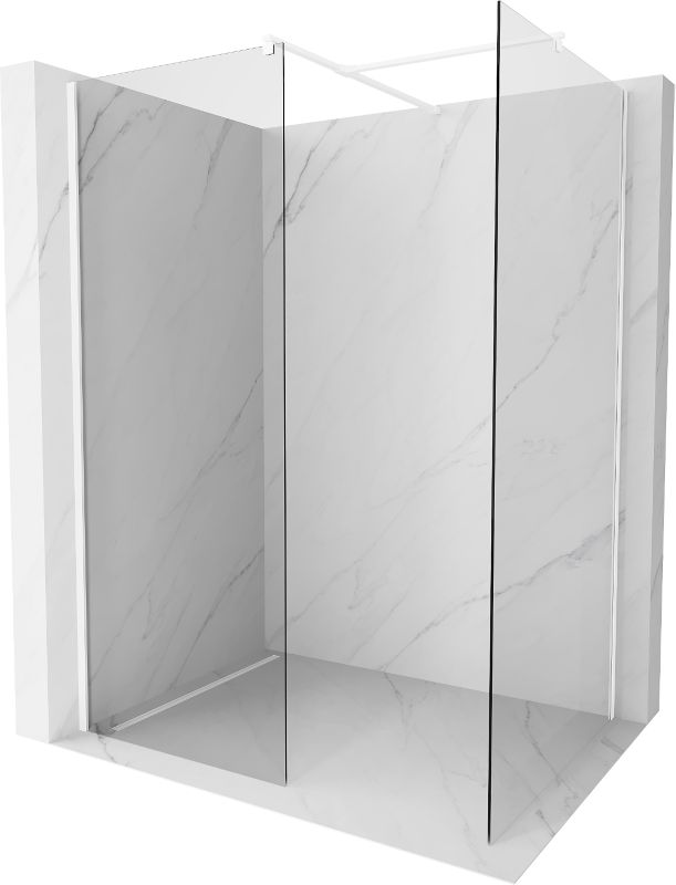 Ścianka prysznicowa Mexen Kioto transparent białe 85x80 2 szt.