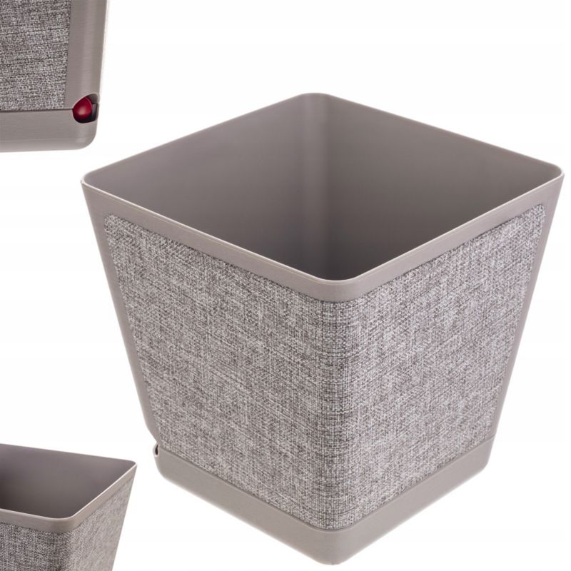 Doniczka KADAX Donica Na Kwiaty Osłonka Plastikowa 30cm Taupe Z Podstawką 1szt.
