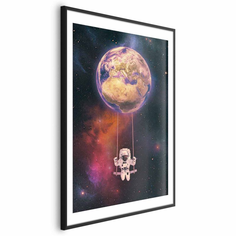 Plakat Artgeist Kosmiczna huśtawka 60x90 cm z ramą czarną 1 szt