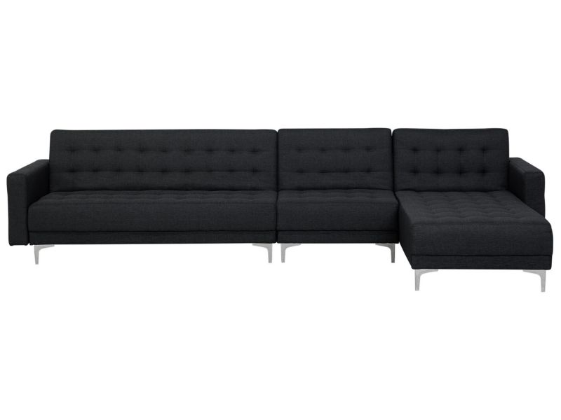 Sofa narożna Aberdeen Grafitowy Tkanina Lewostronny 1 szt.