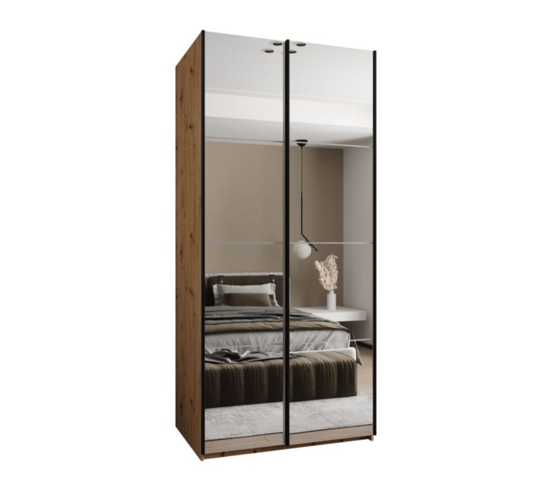Szafa przesuwna Abiks LUX 2 wysoka szer.110cm artisan/biały/czarny 1szt.