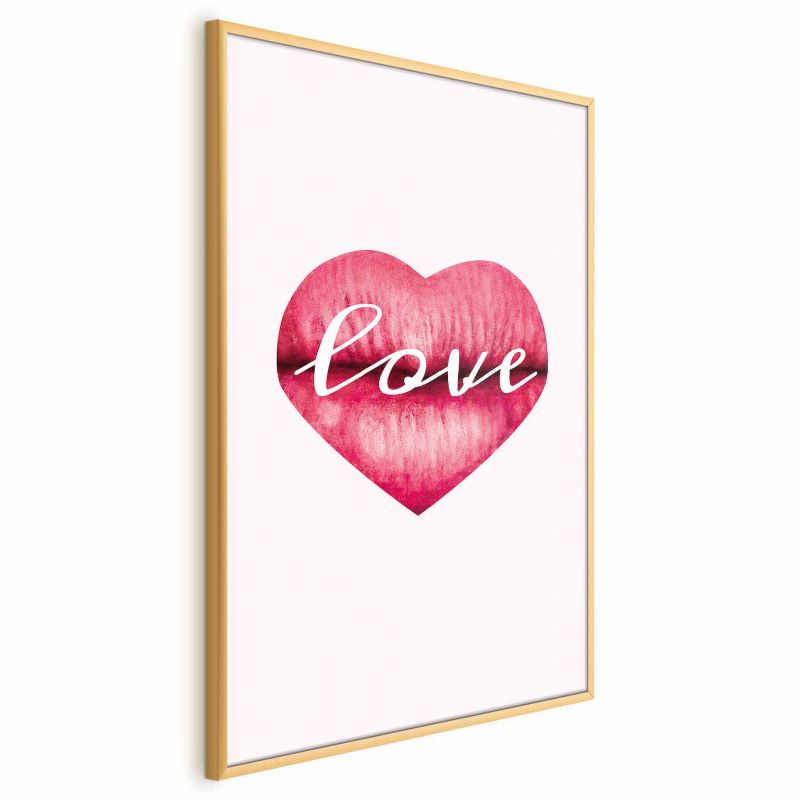 Plakat Artgeist Miłosne usta 29,7x42 cm z ramą złotą 1 szt