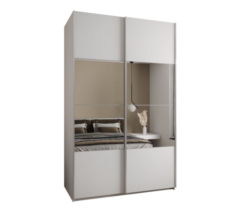 Szafa przesuwna Abiks LUX 4 wysoka szer.150cm biały/biały/srebrny 1szt.