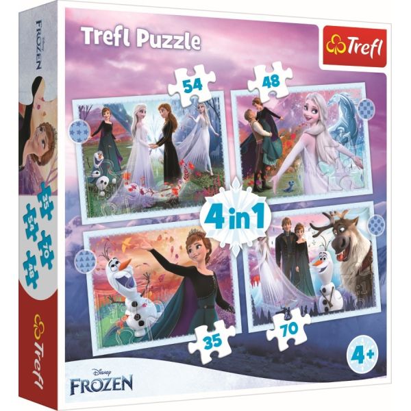 Puzzle 4w1 Niezwykły Świat Frozen Trefl