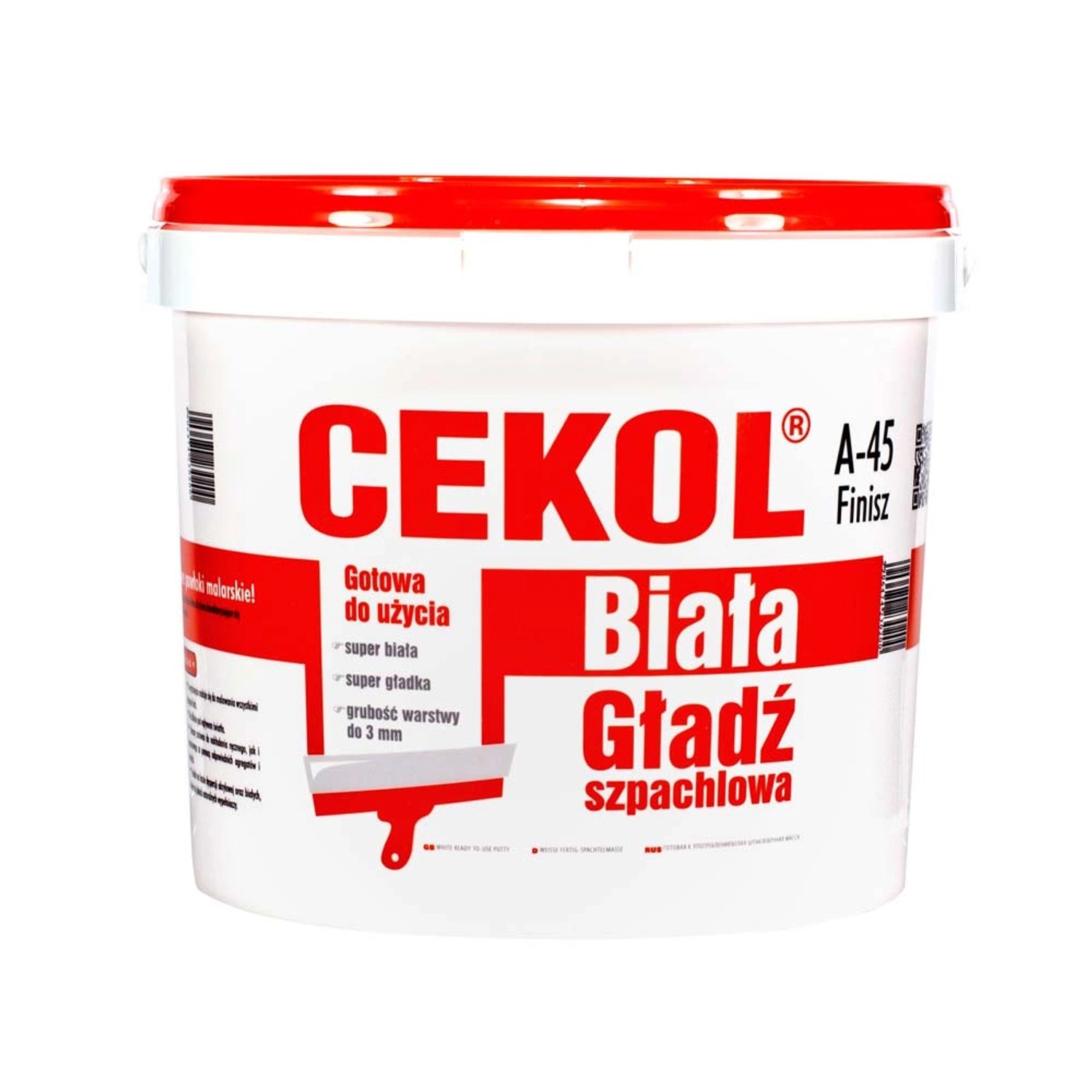 Cekol Biała gładź szpachlowa A-45 Finisz 8 kg