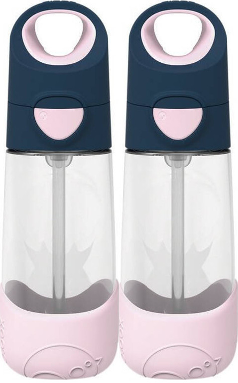 2x Bidon na wodę B.Box, ze słomką, tritan, 450ml, Indigo Rose