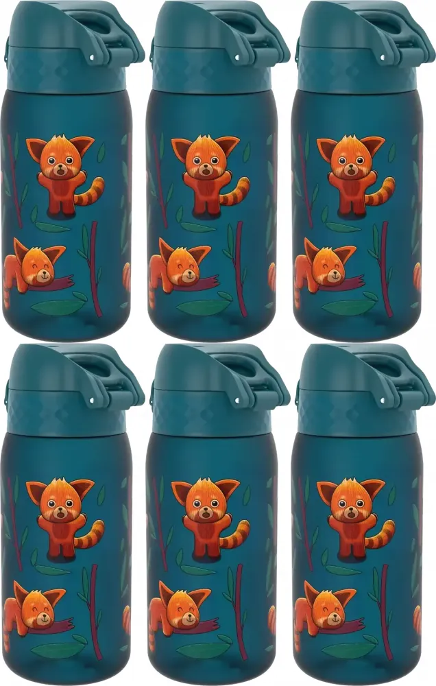 6x Bidon ION8 Red Pandas, recyclon/tritan, 350ml, granatowy