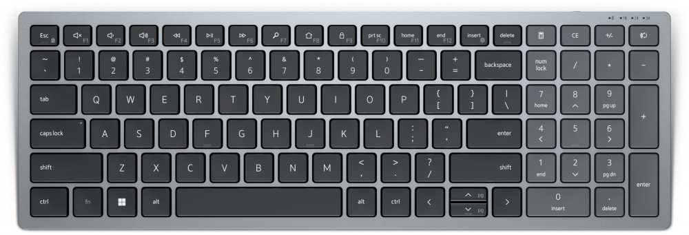 Klawiatura bezprzewodowa Dell KB740, tytanowo-szary