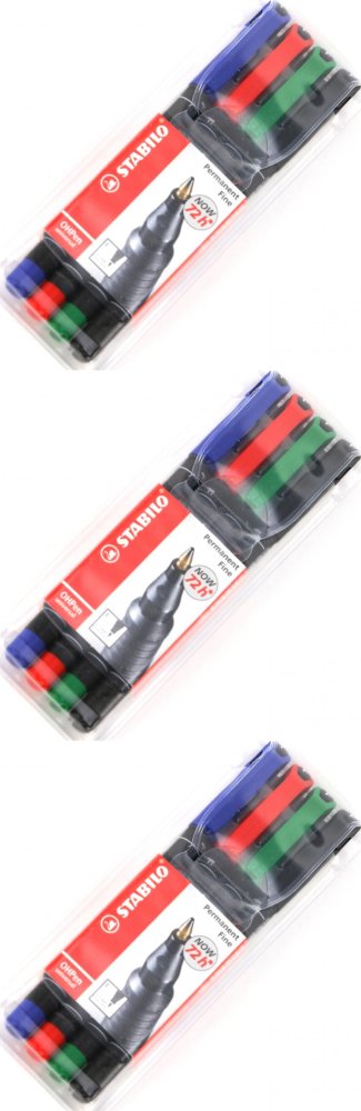 3x Foliopis Stabilo, OHPen, okrągła, 0.7 mm (F), 4 sztuki, mix kolorów