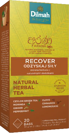 Herbata funkcjonalna w torebkach Dilmah Arana Recover / Odzyskaj siły, 20 sztuk x 1.5g
