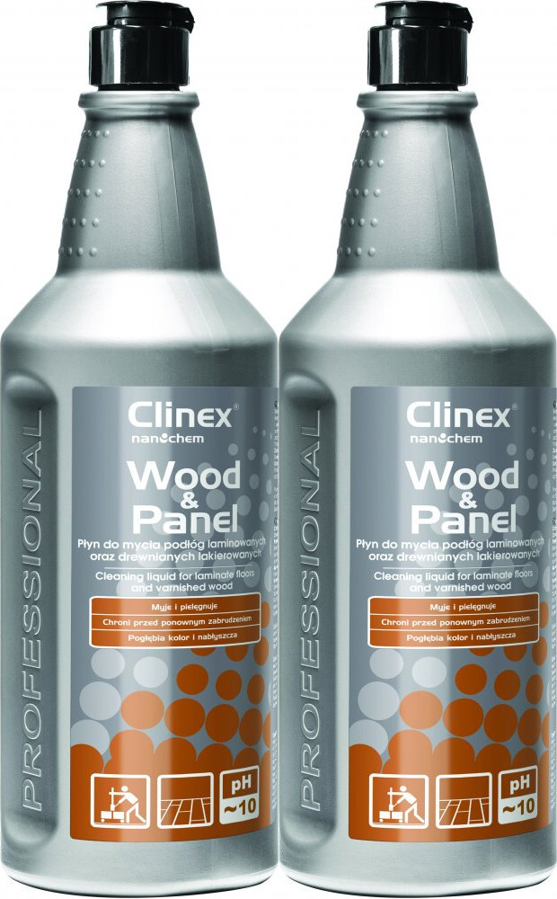 2x Płyn do mycia drewnianych podłóg i paneli Clinex Wood&Panel, skoncentrowany, 1l