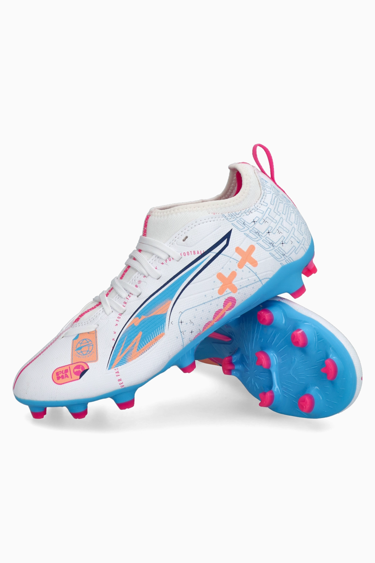 Korki Puma Ultra 5 Match Volume Up FG/AG Junior - Biały