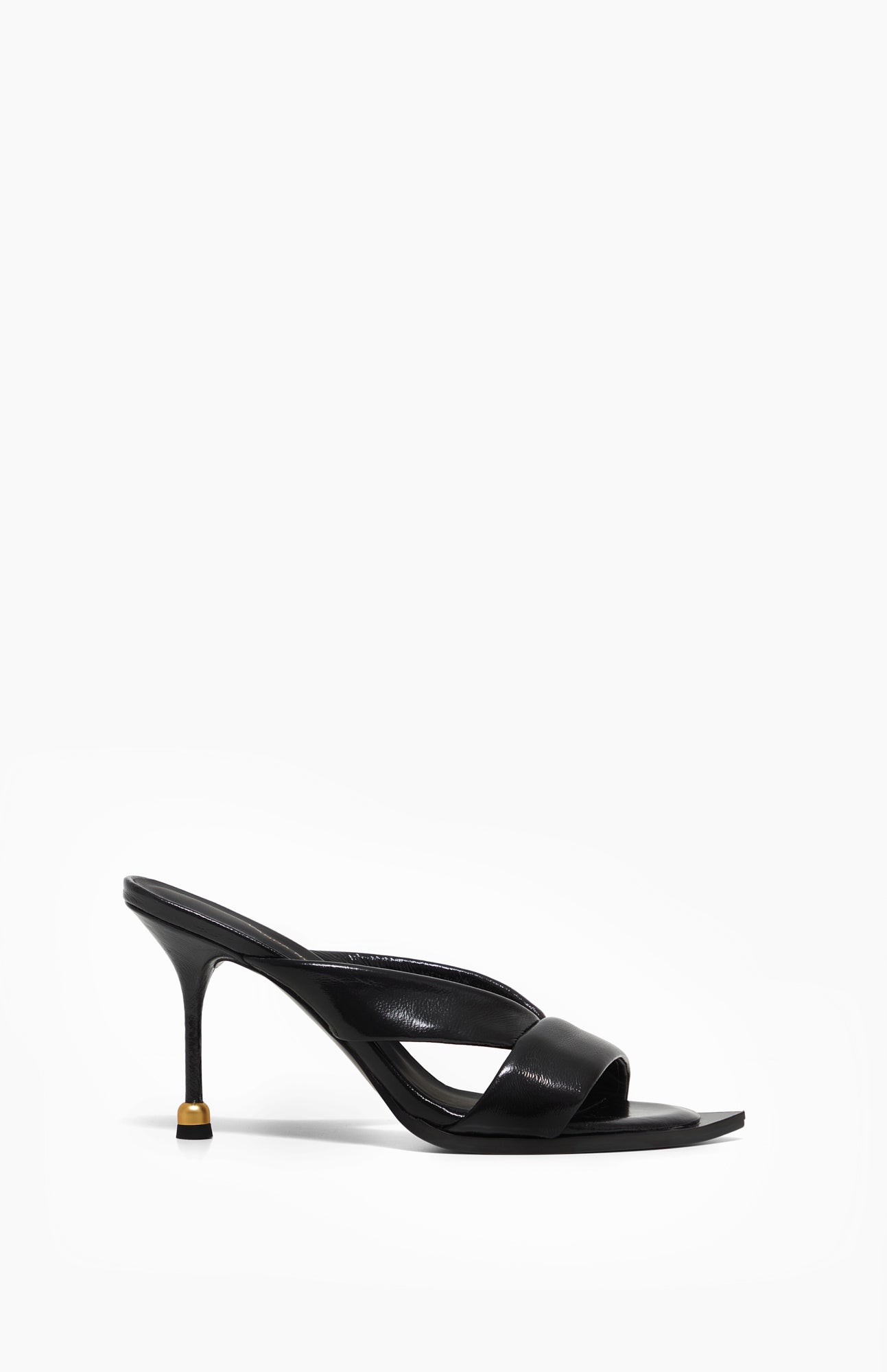 Klapki na obcasie MILA WET BLACK 40 - Vanda Novak