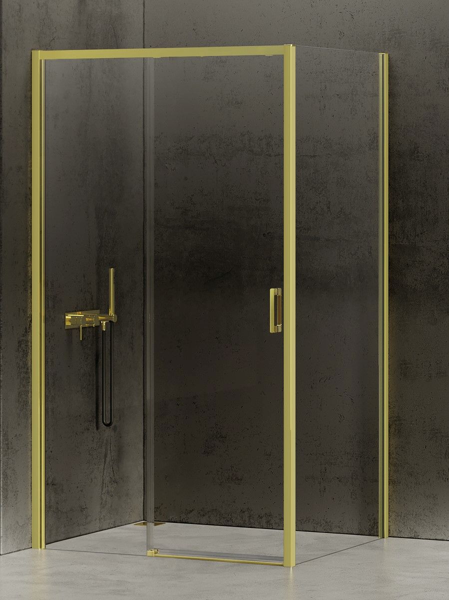 New Trendy Prime Light Gold kabina prysznicowa 100x90 cm lewa złoty połysk/szkło przezroczyste D-0420A/D-0224B