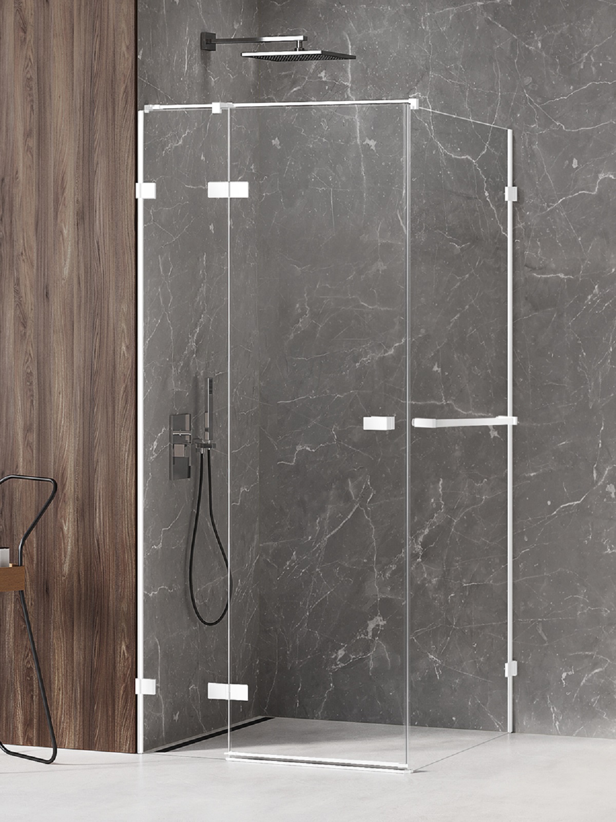 New Trendy Avexa White kabina prysznicowa 90x90 cm kwadratowa lewa biały mat/szkło przezroczyste EXK-2769