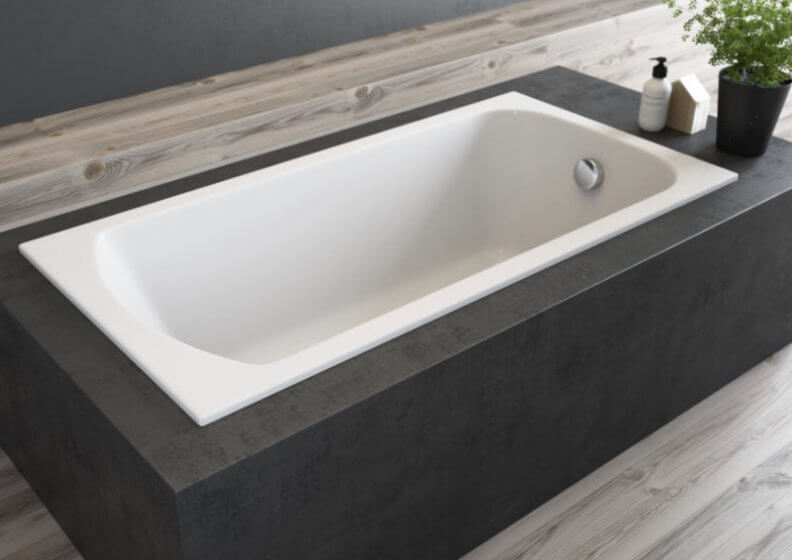 Polimat Classic Slim wanna prostokątna 180x80 cm biała 00439
