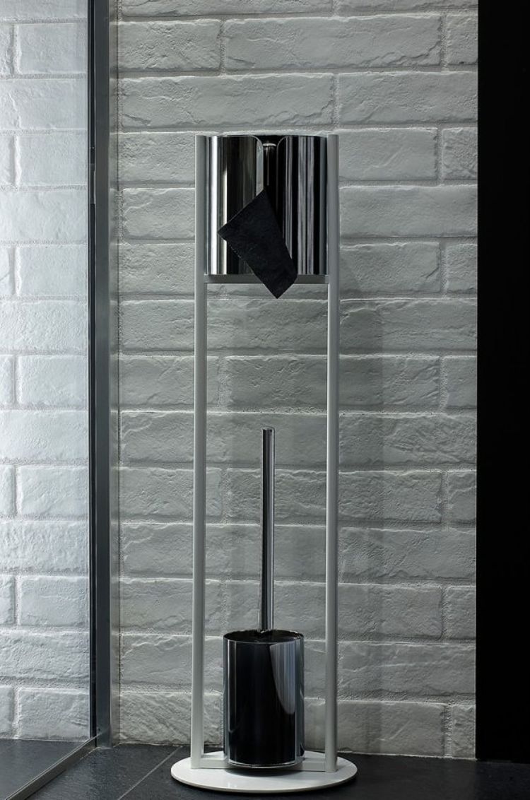 Q-Bath Shine & Matt szczotka toaletowa stojąca biała-chrom AWD02341572